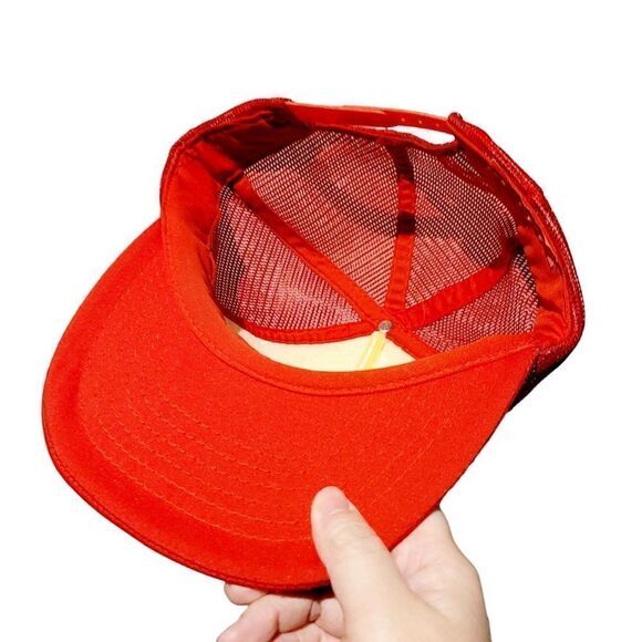 Vintage 90s Western New York Air Fright Red Snapback Cap Hat - Picture 4 of 4